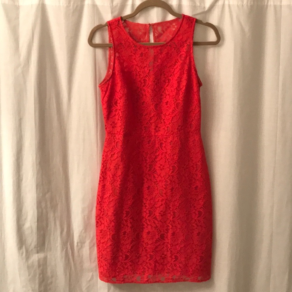 J. Crew Lace Coral Dress